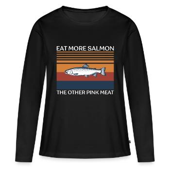 Fischer Fischen Angeln Angel Angler Fische Fisch - Frauen Premium Bio Langarmshirt - Schwarz - Vorne - Julia (174cm)