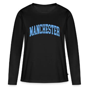 Manchester - T-shirt manches longues Premium bio Femme - noir - Devant - Julia (174cm)