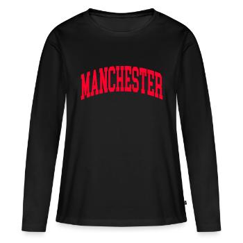 Manchester - T-shirt manches longues Premium bio Femme - noir - Devant - Julia (174cm)