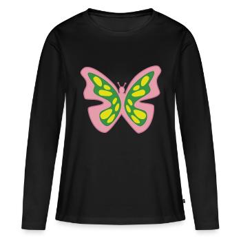 Papillon de lumiere - T-shirt manches longues Premium bio Femme - noir - Devant - Julia (174cm)