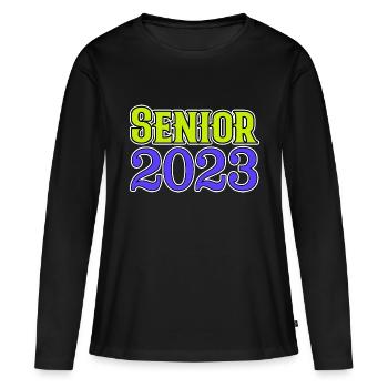 Senior 2023 - T-shirt manches longues Premium bio Femme - noir - Devant - Julia (174cm)