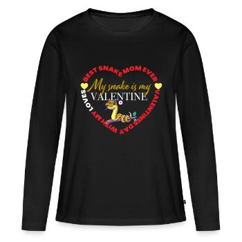 Valentine's Snake - Women's Premium Organic Long Sleeve Shirt - black - Front - Julia (174cm)