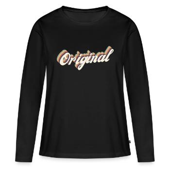 Original - T-shirt manches longues Premium bio Femme - noir - Devant - Julia (174cm)