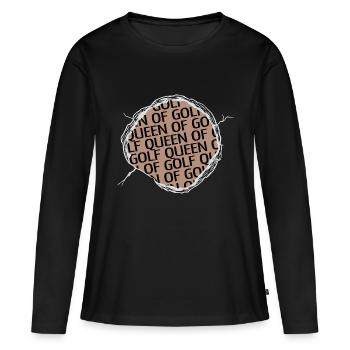Golfbag humour heureux golfmaman golfdécor putter - T-shirt manches longues Premium bio Femme - noir - Devant - Julia (174cm)