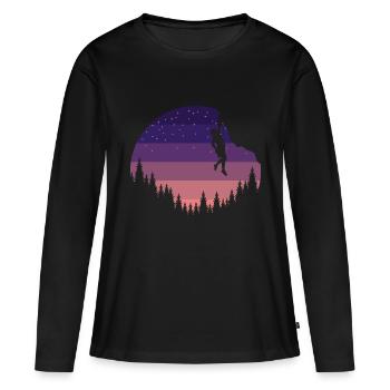 Klettern Klettern auf einem Felsen - Frauen Premium Bio Langarmshirt - Schwarz - Vorne - Julia (174cm)