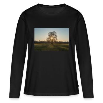 Entre les deux - T-shirt manches longues Premium bio Femme - noir - Devant - Julia (174cm)