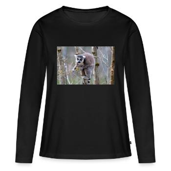 Lémurien à queue annelée (en allemand Katta) Lémurien catta - T-shirt manches longues Premium bio Femme - noir - Devant - Julia (174cm)