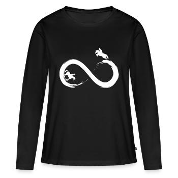 Equitation à l'infini - T-shirt manches longues Premium bio Femme - noir - Devant - Julia (174cm)