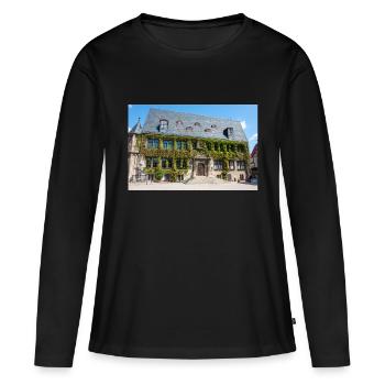 Rathaus Quedlinburg Sachsen-Anhalt - Frauen Premium Bio Langarmshirt - Schwarz - Vorne - Julia (174cm)