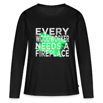 Casque de sécurité arboricole Charpentier - T-shirt manches longues Premium bio Femme - noir - Devant - Julia (174cm)