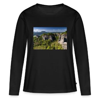 Bastei en Suisse saxonne - T-shirt manches longues Premium bio Femme - noir - Devant - Julia (174cm)