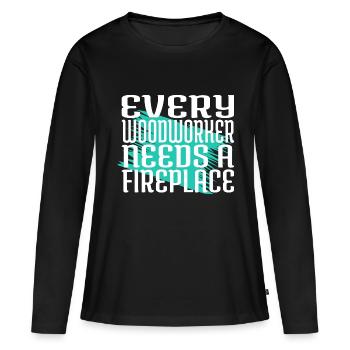 Ébéniste Bday Arboriculture - T-shirt manches longues Premium bio Femme - noir - Devant - Julia (174cm)