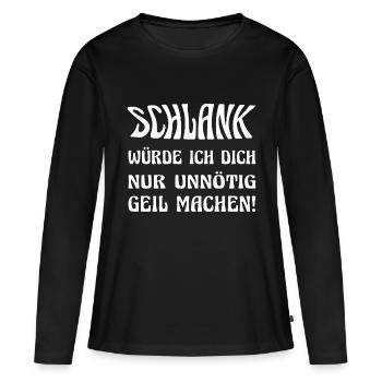Slim ne ferait que m’exciter inutilement ! - T-shirt manches longues Premium bio Femme - noir - Devant - Julia (174cm)