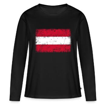 Flag of Austria - Women's Premium Organic Long Sleeve Shirt - black - Front - Julia (174cm)