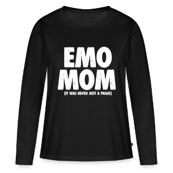 Emo Mom - Unique Gift - Emo Mom - Women's Premium Organic Long Sleeve Shirt - black - Front - Julia (174cm)