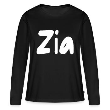 Zia - T-shirt manches longues Premium bio Femme - noir - Devant - Julia (174cm)