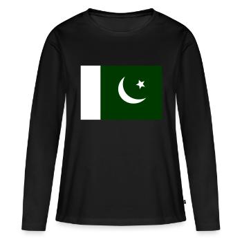 Pakistan - T-shirt manches longues Premium bio Femme - noir - Devant - Julia (174cm)