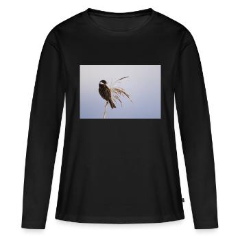 Bunting On Reeds - Women's Premium Organic Long Sleeve Shirt - black - Front - Julia (174cm)