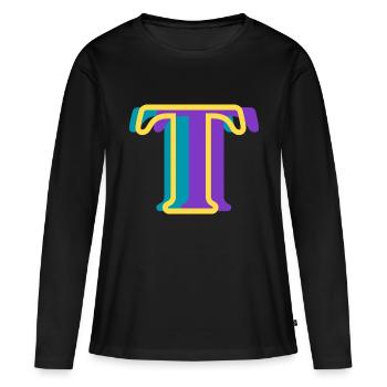 Multi-coloured letter t - Women's Premium Organic Long Sleeve Shirt - black - Front - Julia (174cm)