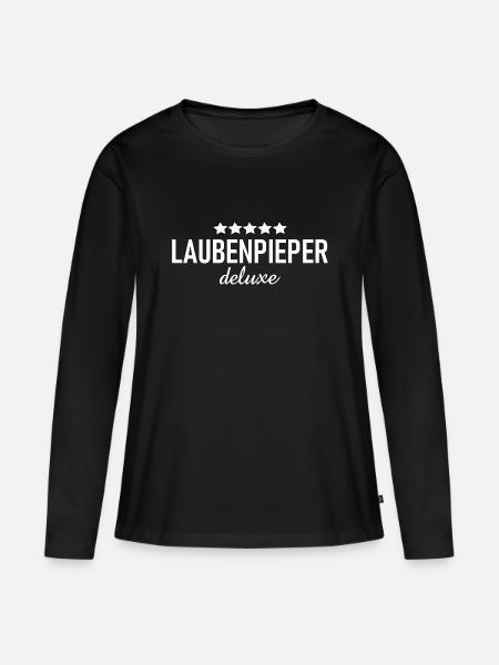 Laubenpieper deluxe - Kleingärtner - Garten - Frauen Premium Bio Langarmshirt - Schwarz