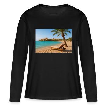 Baie de Soma - T-shirt manches longues Premium bio Femme - noir - Devant - Julia (174cm)