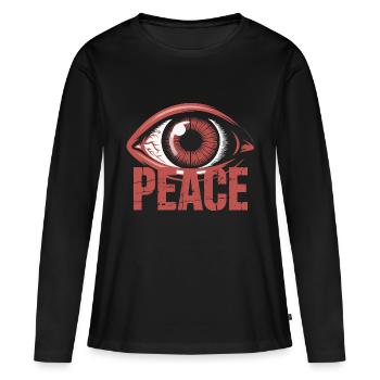 GROSSE BLUTIGE AUGEN - Frauen Premium Bio Langarmshirt - Schwarz - Vorne - Julia (174cm)