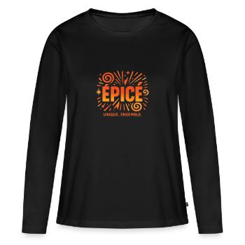 Unique Spicy Logo Set - Women's Premium Organic Long Sleeve Shirt - black - Front - Julia (174cm)