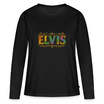 ELVIS Paillettes Or Paillettes Paillettes - T-shirt manches longues Premium bio Femme - noir - Devant - Julia (174cm)