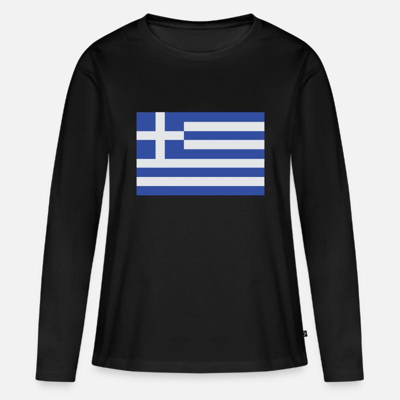 greece - Frauen Premium Bio Langarmshirt - Schwarz