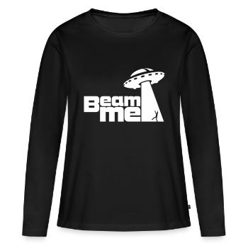 Beam me up! No.2 - T-shirt manches longues Premium bio Femme - noir - Devant - Julia (174cm)