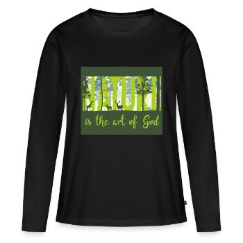Nature - nature - T-shirt manches longues Premium bio Femme - noir - Devant - Julia (174cm)