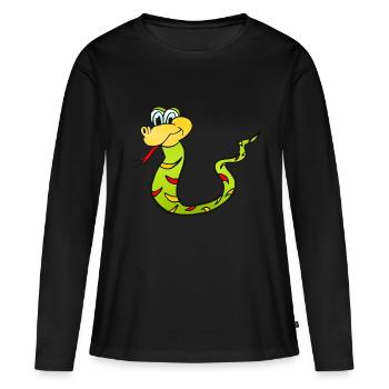 Serpent Serpent - T-shirt manches longues Premium bio Femme - noir - Devant - Julia (174cm)