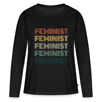 Idée féministe féministe féministe - T-shirt manches longues Premium bio Femme - noir - Devant - Julia (174cm)
