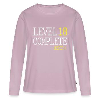 Level 18 Komplett Weiter - Frauen Premium Bio Langarmshirt - Altrosa - Vorne - Julia (174cm)