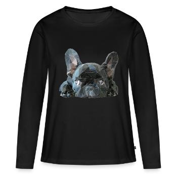 French Bully design de cadeau low poly super mignon - T-shirt manches longues Premium bio Femme - noir - Devant - Julia (174cm)