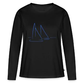 navigation à voile - T-shirt manches longues Premium bio Femme - noir - Devant - Julia (174cm)