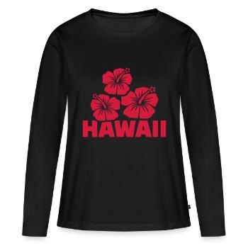 Hawaii - T-shirt manches longues Premium bio Femme - noir - Devant - Julia (174cm)