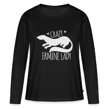 Dame hermine fou - T-shirt manches longues Premium bio Femme - noir - Devant - Julia (174cm)