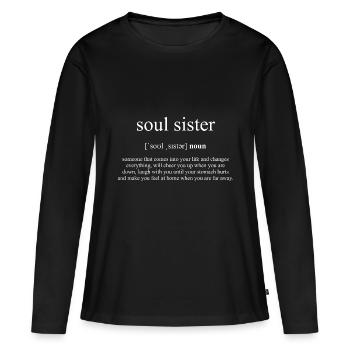 Soeur d'âme (soeur d'âme) Black Edition - T-shirt manches longues Premium bio Femme - noir - Devant - Julia (174cm)