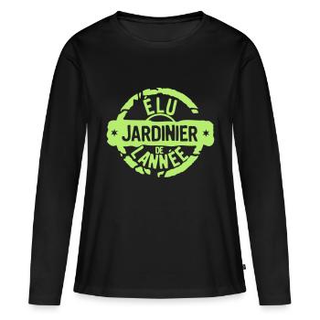 jardinier elu annee tampon meilleurs - T-shirt manches longues Premium bio Femme - noir - Devant - Julia (174cm)