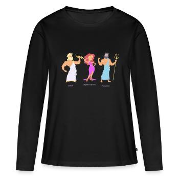 ZEUS APHRODITE POSEIDON - T-shirt manches longues Premium bio Femme - noir - Devant - Julia (174cm)