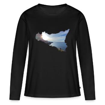 Cefalu en Sicile (Sicile, Italie) - T-shirt manches longues Premium bio Femme - noir - Devant - Julia (174cm)