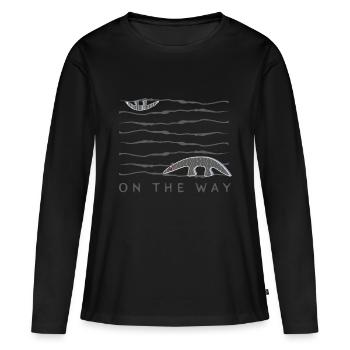 Les fourmiliers sur la voie de l’auto-découverte... ou - T-shirt manches longues Premium bio Femme - noir - Devant - Julia (174cm)