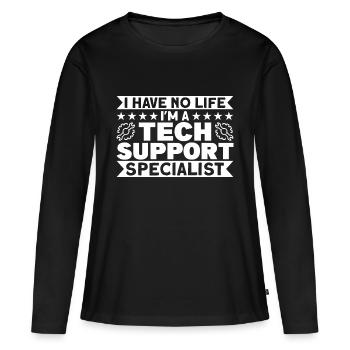Support technique Support technique Support cadeau - T-shirt manches longues Premium bio Femme - noir - Devant - Julia (174cm)