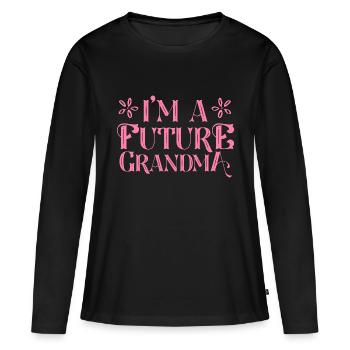 Je suis une future grand-mère grand-mère grand-mère grand-mère - T-shirt manches longues Premium bio Femme - noir - Devant - Julia (174cm)