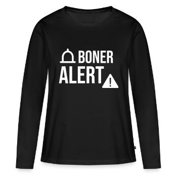 Alerte Boner - T-shirt manches longues Premium bio Femme - noir - Devant - Julia (174cm)