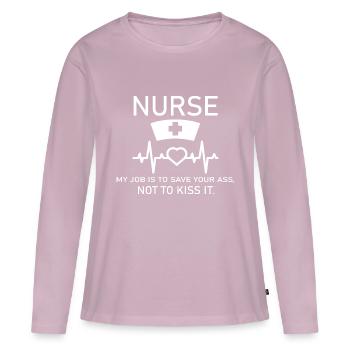 Infirmière Krankenschwester Corona - T-shirt manches longues Premium bio Femme - rose poudré - Devant - Julia (174cm)