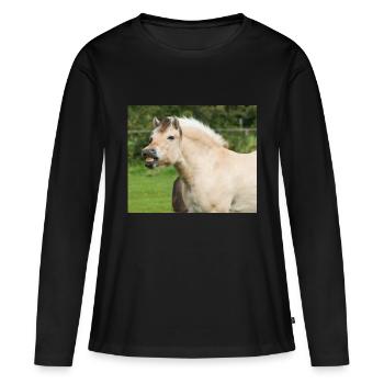 Cheval. Cheval. - T-shirt manches longues Premium bio Femme - noir - Devant - Julia (174cm)