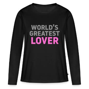 La satire macho macho la plus amoureuse du monde - T-shirt manches longues Premium bio Femme - noir - Devant - Julia (174cm)