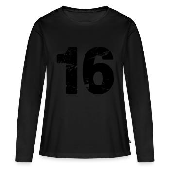16 - T-shirt manches longues Premium bio Femme - noir - Devant - Julia (174cm)